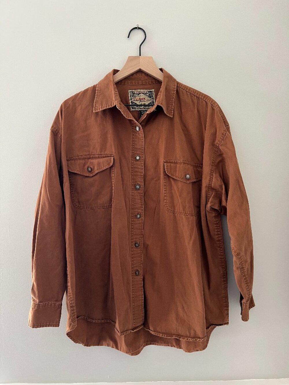 Vintage Express No 4 100% Cotton Caramel Colored Button Down